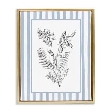 Imagem de Stupell Industries Arte de parede em tela flutuante emoldurada dourada com bordas listradas por Lettered and Lined, 53 x 43 cm