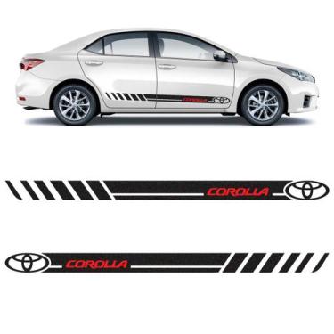 Imagem de Faixa Lateral Toyota Corolla 2009 Até 2024 Adesivo Preto - SPORTINOX, 