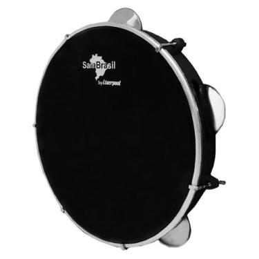 Imagem de Pandeiro Sambrasil Premium - 10' Preto com Pele Preta - Liverpool
