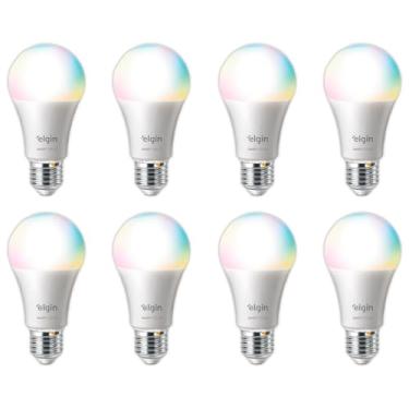 Imagem de Lâmpada Inteligente RGB 10W Elgin Smart Color – Kit com 8 Unidades WiFi, Alexa e Google Home