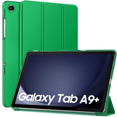 Imagem de MoKo Capa para Galaxy Tab A9+/A9 Plus 11 polegadas 2023, capa protetora inteligente com suporte fino com capa traseira translúcida de policarbonato rígido para tablet Tab A9 Plus (SM-X210/X216/X218