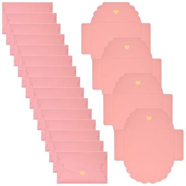Imagem de BAYTORY Conjunto de 20 envelopes 4 × 6 para convite, envelope de cartão de presente com coração dourado retrô, envelopes de cartão de felicitações de selo rápido rosa, para casamentos, aniversário