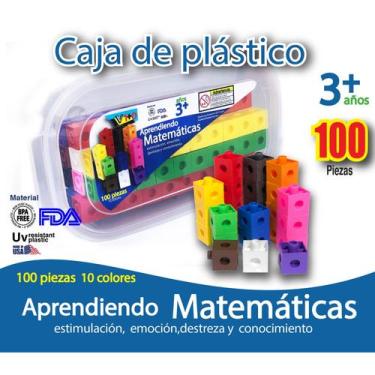 Imagem de Cubos conectáveis: caixa unifixa de 100 para aprendizado de matemática
