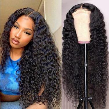 Imagem de Peruca Healthair Deep Wave 360 Lace Front Human Hair 14" preta