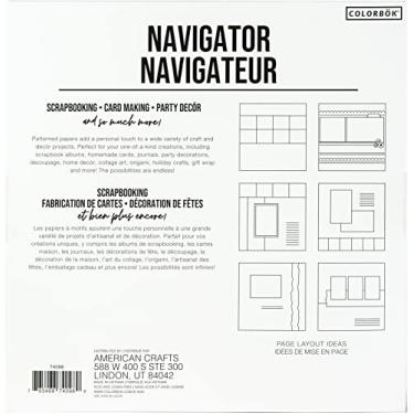 Imagem de Colorbok Papel cartolina padronizado 30 x 30 cm, 50 folhas de papel quadrado para scrapbook para artesanato e confecção de cartões, lado único, pacote a granel com 25 designs exclusivos, navegador