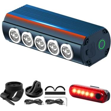 Imagem de WSCXSC Luz de bicicleta 1200 lúmens para farol de bicicleta recarregável por USB