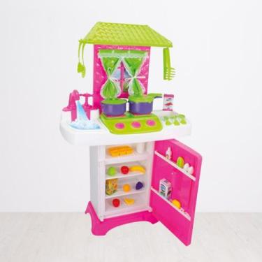 Imagem de Conjunto Cozinha Infantil Pia Geladeira Fogão com Telhado - Lua de Cri