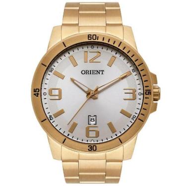 Imagem de Relógio Orient Masculino Dourado Mgss1234 S2Kx Quartz Prata, Dourado, 