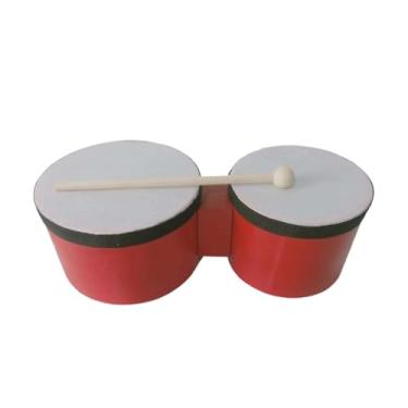 Imagem de KiBcsLic Conjunto de tambores bongôs instrumento de percussão bongôs instrumento educacional musical de madeira para crianças, 5inch and 6inch