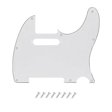 Imagem de DIAO79NI Placa de risco Tele Pickguard de 8 furos para guitarra elétrica de estilo moderno Telecaster EUA/Mexican Fender American Standard Telecaster, branco-preto, 3ply.