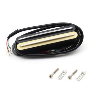 Imagem de Captador Humbucker Dual Hot Rail de alto rendimento, bobina única, captador Humbucker para guitarra elétrica Fender Strat Style (creme e preto)