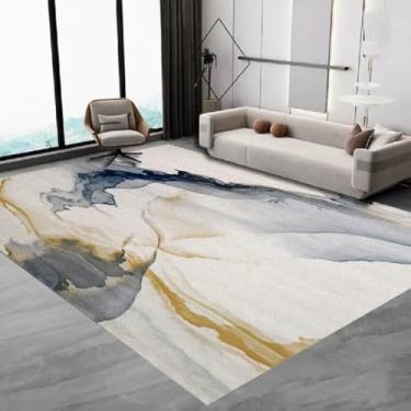 Imagem de Tapete simples para sala de estar, mesa de centro, tapete grande antiderrapante, tapete de cabeceira para quarto, decoração para casa (100x150 cm, 40x59 polegadas/FLR-2)