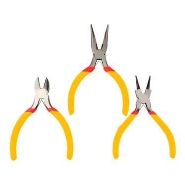 Imagem de 2X Kit Jogo Mini Alicates Aço Bijuterias Artesanato 3 Peças