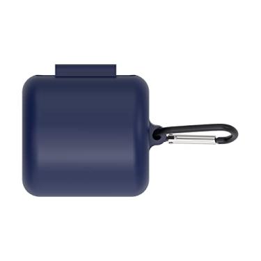 Imagem de Geekria Capa de silicone compatível com fones de ouvido Sony LinkBuds WF-L900 True Wireless Earbuds, capa protetora para transporte com gancho para chaveiro, porta de carregamento acessível (azul)