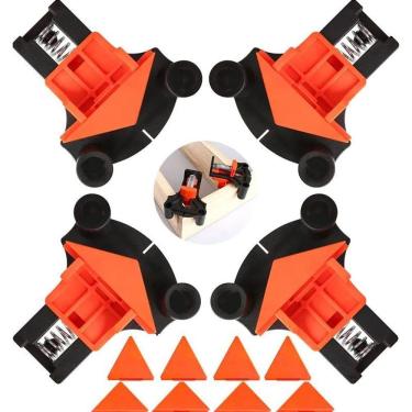 Imagem de 2X Kit 4 Grampos De Canto Aperto Angulares 60/90/120 Grau