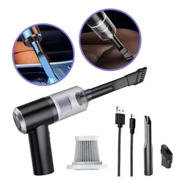 Imagem de Mini Aspirador De Pó Portátil S/ Fio Carro Casa Recarregável Cor Preto