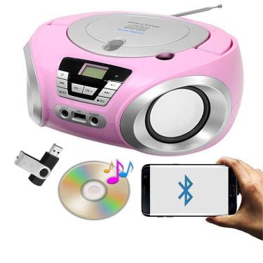 Imagem de Cd Player Megastar Mp-1842Bt Bluetooth Usb / Cd / Fm Rosa