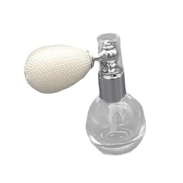 Imagem de Kokiya Atomizador de perfume em spray de silicone e vidro, tampa de alumínio para extensão de cabelo, portátil, recarregável, 12ml, Branco