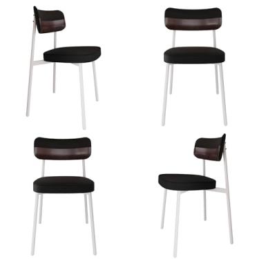 Imagem de 4 Unidades Cadeira Alloa fixa C/4 Pés 50 X 44,7 X 83,8 cm. Pés Brancos