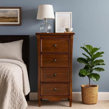 Imagem de Cômoda Alta 4 Gavetas Estreita Amsterdã Capuccino