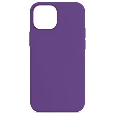 Imagem de Capinha Compatível com Iphone 15 Preta, Branca, Azul, Rosa, Bordô, Roxo, Lilás, Cinza, Pink, Bege, Flexivel, Tecnologia anti impacto, Aveludada com design PREMIUM c/logo (Roxo)