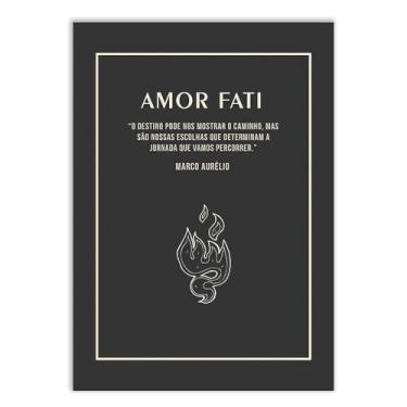 Imagem de Placa Decorativa Amor Fati Filosofia Estoicismo Decoração Poster Quarto Sala