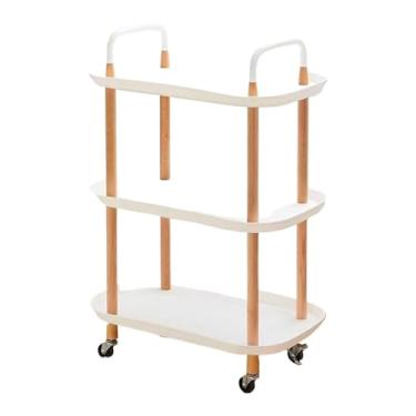 Imagem de Carrinho Organizador para Banheiro e Lavanderia, 3 Prateleiras com Rodinhas, Multiuso, Ideal para Organizar Produtos de Higiene e Limpeza(3andares-BRANCO)