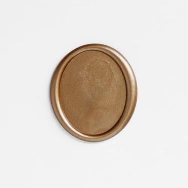 Imagem de Pelargon Design Carimbo oval espelhado polido em cera – para convites de casamento, envelopes, embrulho de presente, marca, projeto de arte