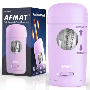 Imagem de AFMAT Apontador de lápis elétrico PSX7, apontador de lápis totalmente automático para lápis de 7 a 8 mm e lápis de cor, entrada e saída automática, apontadores de mãos livres verticais recarregáveis