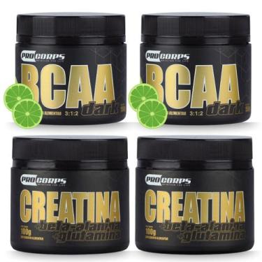 Imagem de Kit 2 BCAA Dark 150g e 2 Creatinas Beta Alanina Sem Sabor 100g - Pro C