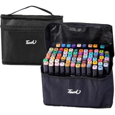 Imagem de Kit Marcadores Canetinha Ponta Dupla Touch Sweet + Estojo | Canetas Coloridas à Base de Álcool | Ponta Fina e Grossa | Ideal para Desenho, Arquitetura, Moda, Mangas e Ilustrações