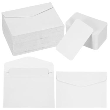 Imagem de PATIKIL Conjunto de 200 mini envelopes com cartões em branco, 11,4 x 8 cm cartões de notas e envelopes em branco para presente de casamento, convite de formatura, feriado, dia de Ação de Graças, Natal