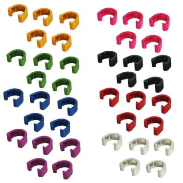 Imagem de Pirhosigma 5 peças de cada 8 cores grampos C grampos de liga de alumínio metal U-Clips fivela MTB BMX Mountain Bike Bicicletas cabo de freio guia de cabo de câmbio mangueira de caixa de cabo de