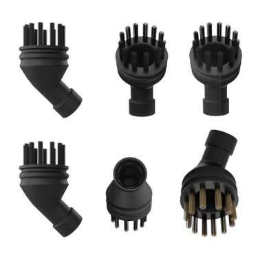 Imagem de Vykyntow Conjunto de 6 escovas a vapor de nylon e latão compatível com limpadores a vapor SteamFusion EM-309, TICYACK EMC-316, STEAMIFY EM-308, Gribouillage S313047