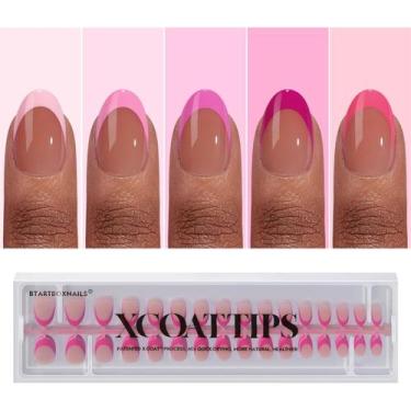 Imagem de Press On Nails Bartbox Nails XCOATTIPS Pink French Tip - BTARTBOXNAILS