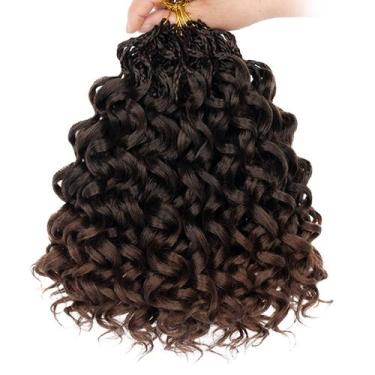 Imagem de Crochet Hair Leeven Gogo Curl, 10 polegadas, Ombre Brown, 8 pacotes
