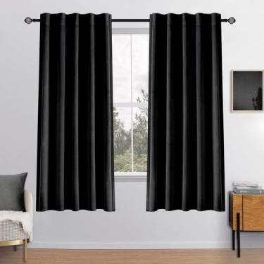 Imagem de Cortinas MIULEE Black Velvet Blackout W132 x L183cm 2 painéis