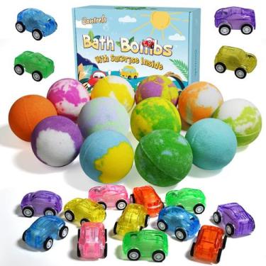 Imagem de Bombas de banho Santrela 12 carros com interior surpresa para crianças