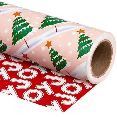 Imagem de Papel de embrulho WRAPAHOLIC Rolo de Natal reversível 43x10 m