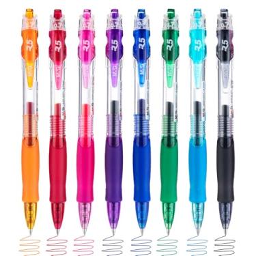 Imagem de M&G Pacote com 8 canetas de gel multicoloridas, canetas coloridas de 0,7 mm, ponta média, canetas de tinta gel de secagem rápida, escrita suave com aderência macia antiderrapante e capa plug-in para