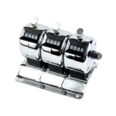 Imagem de YWMJZEU Contador de Mesa com Base de Montagem, Contador de 4 Dígitos em aço Inoxidável para Inventário de Pessoas de Banco, 3 Unidades