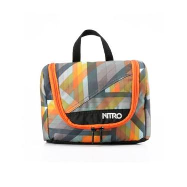 Imagem de Necessaire Nitro Laranja Estampado Yes Organizador com Gancho e Compartimentos Internos
