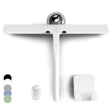 Imagem de GÜTEWERK Rodo de chuveiro para portas de vidro, rodo de janela de silicone, banheiro e limpeza de vidro - branco - 33 cm