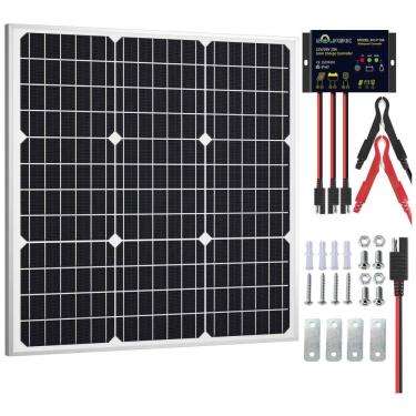Imagem de Kit Painel Solar, Monocristalino, à prova dágua, 50W, 12V, 1 painel, SOLPERK, Preto