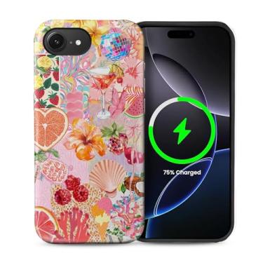 Imagem de ZHEGAILIAN Capa compatível com iPhone 16e, [compatível com MagSafe], capa rígida híbrida de 2 camadas para meninas, meninos, mulheres, homens, capa de telefone com design estético rosa fofo e colagem