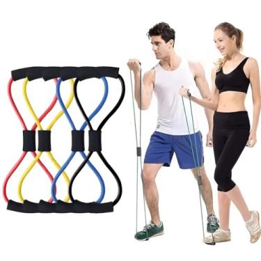 Imagem de KIT 1/2/4 Elástico Tensão Exercício Treino Em Casa Ombro Braço Glúteos/Enviar cor aleatória.(1)