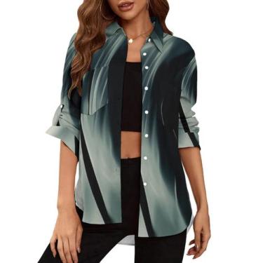 Imagem de Blusa feminina Deer Lady com botões, verde, tamanho S