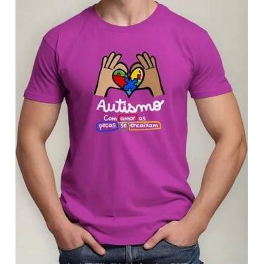 Imagem de Camiseta Camisa Adulto Feminina Masculina Algodão Campanha Abril Azul 