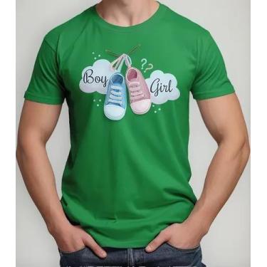 Imagem de Camiseta Camisa Algodão Feminina Masculina Adulto Chá Revelação Boy ou