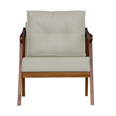 Imagem de Poltrona Decorativa Para Sala Vitoria material sintético Divini Decor 